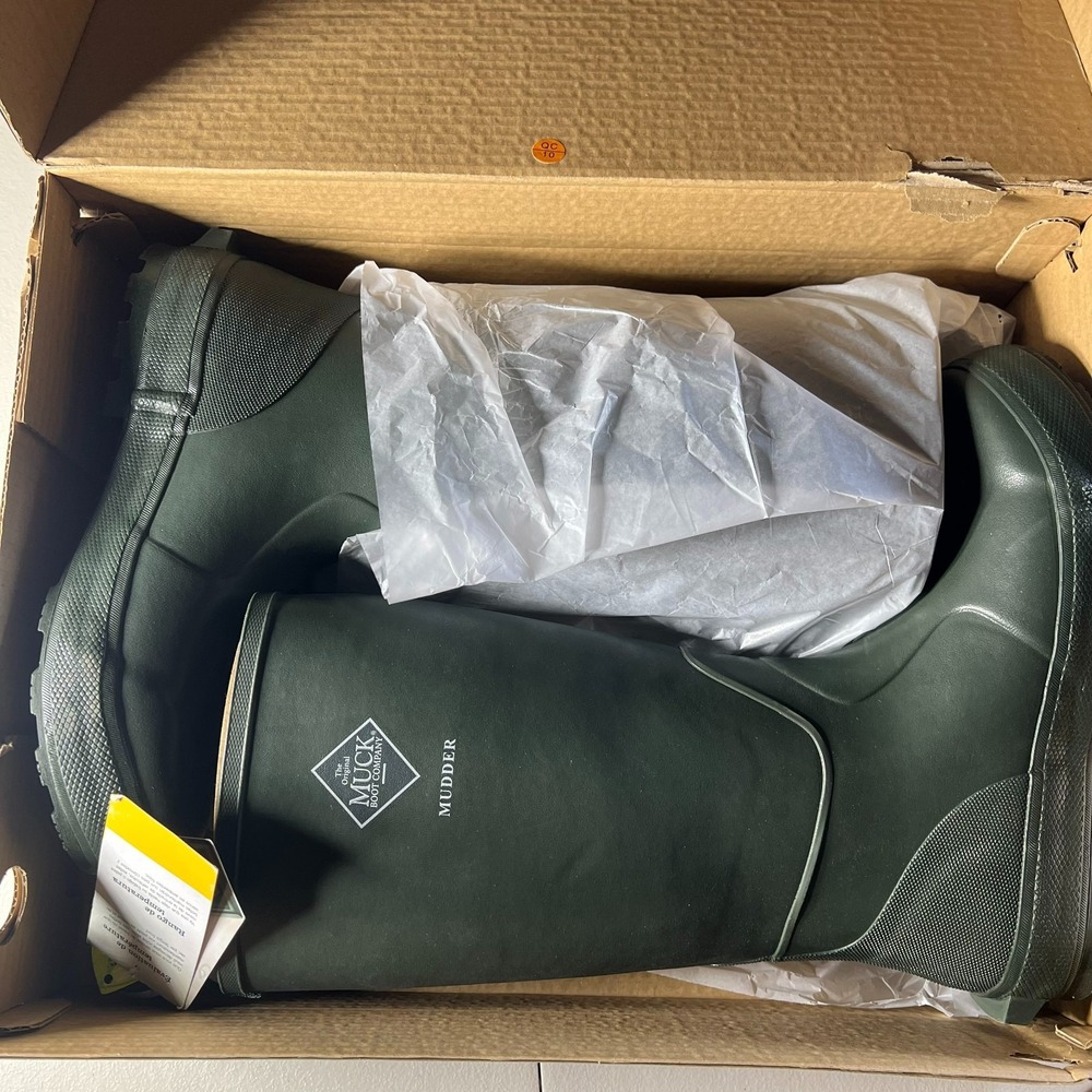 Muck Boot Co Mudder Plain Toe Mens Size 11 Moss Green Work Boots MUD-333 New Box